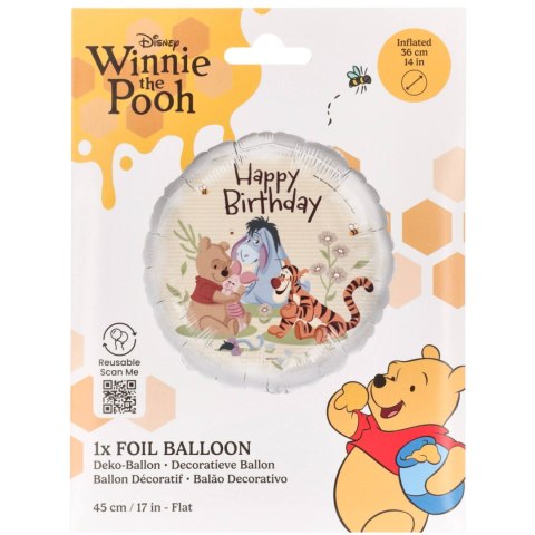 Balon Foliowy urodzinowy Kubuś Puchatek, 45cm