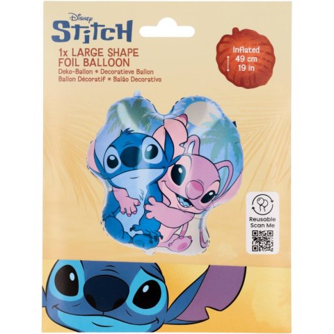 Balon foliowy, Stitch i Angel, 49cm