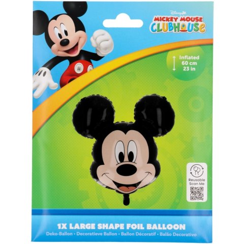 Balon foliowy, głowa Myszki Miki, Mickey Mouse, 58cm