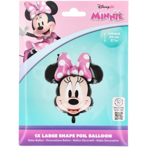 Balon foliowy, głowa Myszki Minnie, Minnie Mouse, 69cm