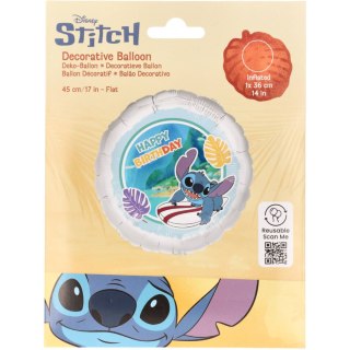 Balon urodzinowy, Stitch Surfer Happy Birthday, Disney Stitch, 45cm