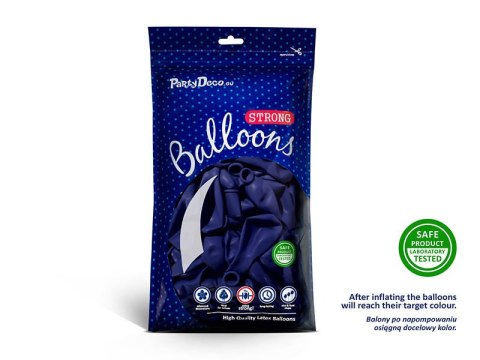 Balony lateksowe Strong, Granatowe, Pastel Royal Blue, 30cm, 100 szt.