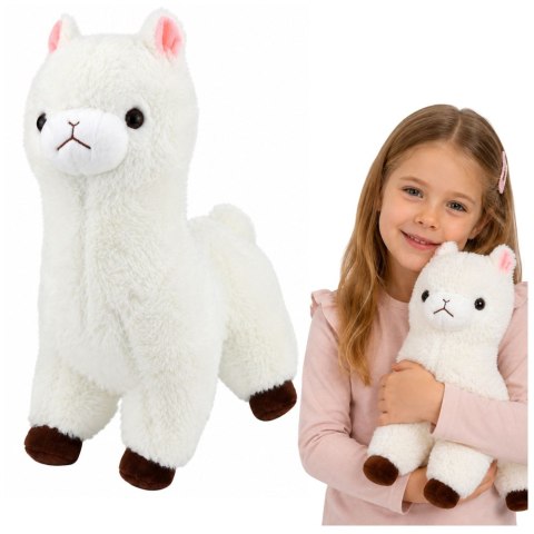 Pluszowa Alpaka Lama Maskotka Przytulanka Miękkie Futerko Biała 38 cm