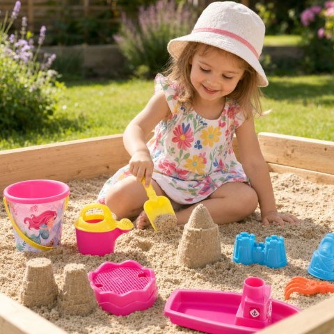 WOOPIE Zestaw do Piasku z Łódką i Torbą Akcesoria 9 el. Różowy Plaża