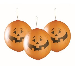 Balony piłki z gumką, dynie Halloween, Pastel, 45cm, 3szt.