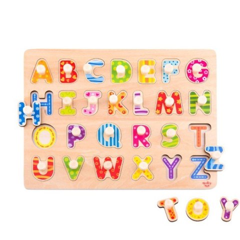 TOOKY TOY Puzzle Układanka Montessori z Pinezkami Alfabet