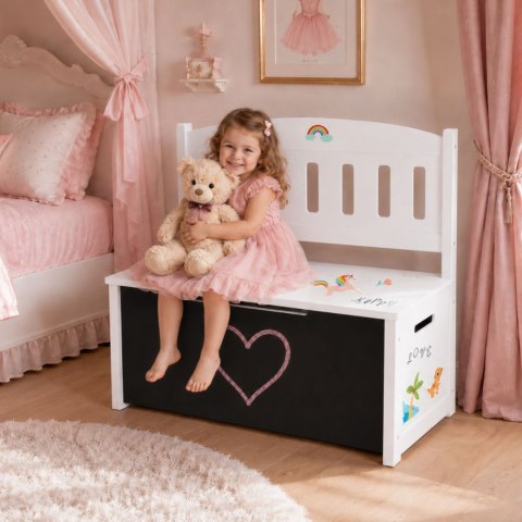 Tooky Toy Drewniana Skrzynka Ławka z Tablicą do Rysowania