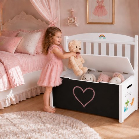 Tooky Toy Drewniana Skrzynka Ławka z Tablicą do Rysowania