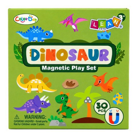 Książeczka Magnetyczna Układanka Puzzle Dinozaury Kolorowe Magnesy 30 el.