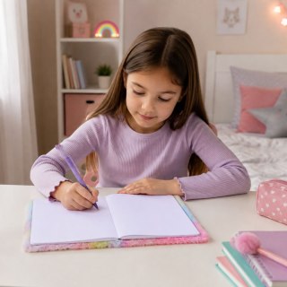 Pluszowy Miękki Notes Pamiętnik Z Kotkiem Kłódka Kluczyki Czyste Kartki