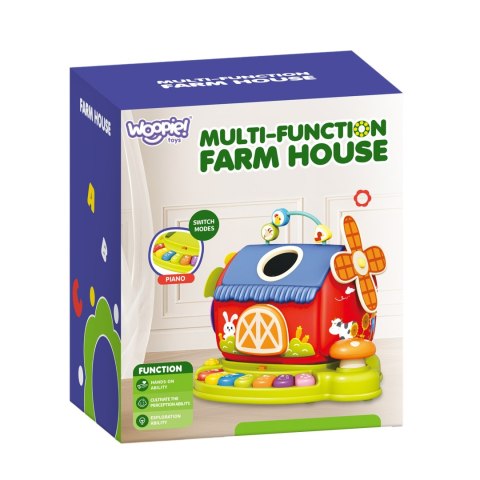 WOOPIE BABY Interaktywny Domek Farma Sorter Pianinko + 7 Pluszaków Edukacyjny