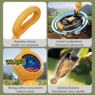WOOPIE Wykrywacz Metali dla Dzieci Sonda Łopatka Skarb