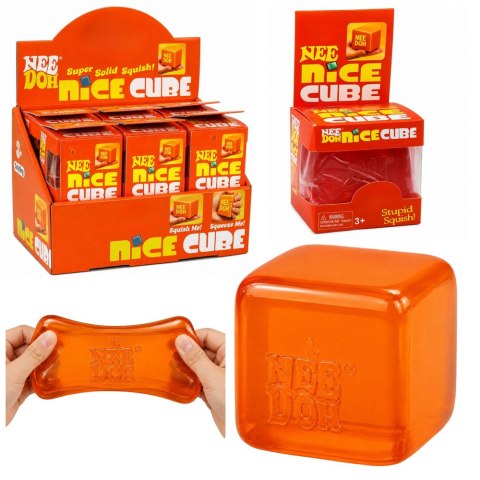 Gniotek Antystresowy Kostka Lodu Ice Cube Squishy Pomarańczowa 5 cm