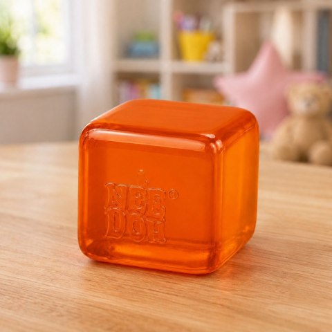 Gniotek Antystresowy Kostka Lodu Ice Cube Squishy Pomarańczowa 5 cm