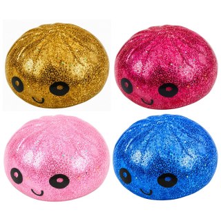 Gniotek Pierożek Dumpling Pieróg Elastyczny Brokatowy Squishy Pudełko 8.5cm