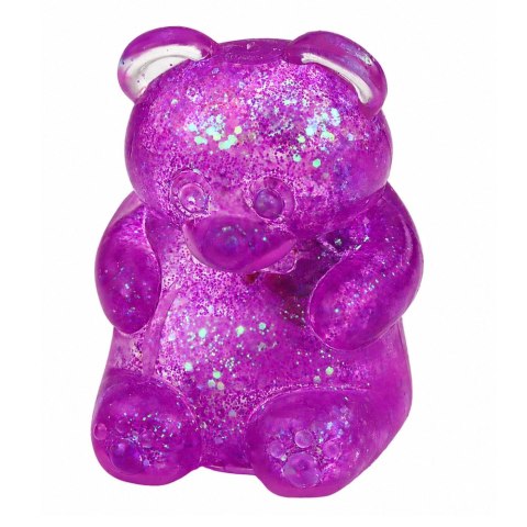 Świecący Gniotek Miś Brokatowy LED Squishy Antystresowy 6,5 cm